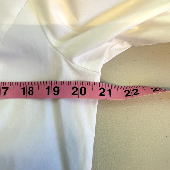 Lafayette 148 Button Up Shirt Womens Size 10 White Cotton Stretch Minimalist - Picture 7 of 8